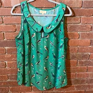 ModCloth Green Bird shirt size XL